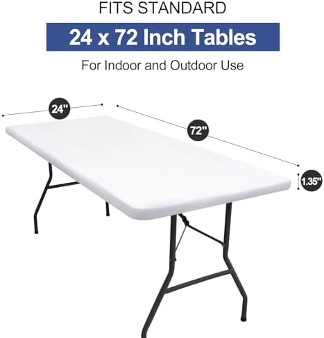 homing Rectangle Table Cloth Cover 6 Foot White Elastic Fitted Tablecloth