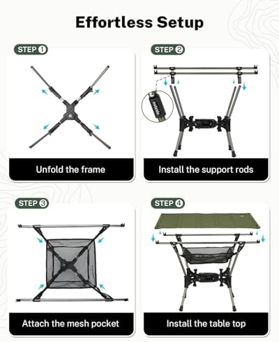 Gonex Portable Camping Table, Lightweight Foldable Camp Side Table