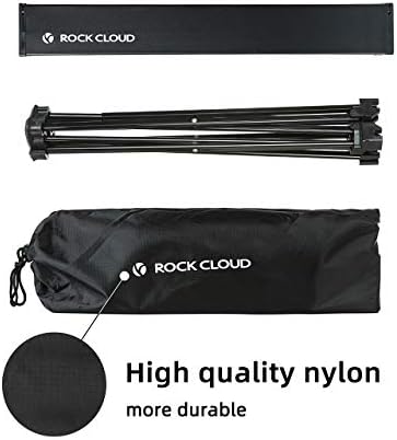 ROCK CLOUD Portable Camping Table Ultralight Aluminum Folding Beach Table Camp for Camping Hiking Backpacking Outdoor Picnic, Black