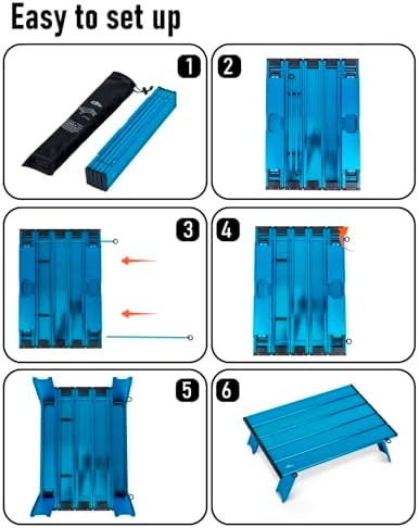 iClimb Ultralight Compact Mini Folding Alu. Table (Blue - L)