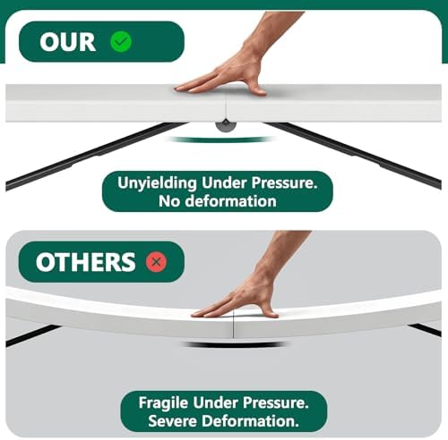 Folding Table 2 Pack, 6FT Folding Table Portable with Built-in Handle, Heavy Duty Plastic Table with Steel Legs Supports to 300lbs, Suitable for Party, Camping, Events Indoor&Outdoor Use, White
