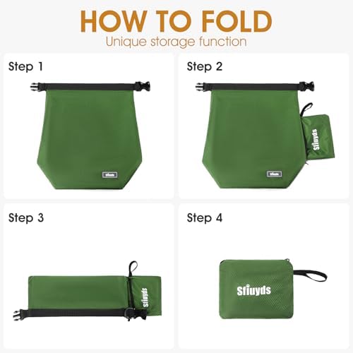 Dog Food Travel Bag with 2PCS Collapsible Dog Travel Bowls Air Tight Dog Food Storage Container(Green, Small)
