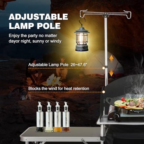Aluminum Camping Kitchen Table with 3 Multifunctional Cupboards