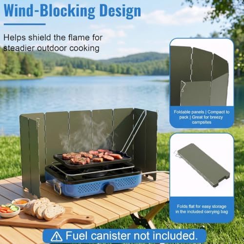 Uniflasy Propane Camping Stove with Carry Bag and Cookware Set