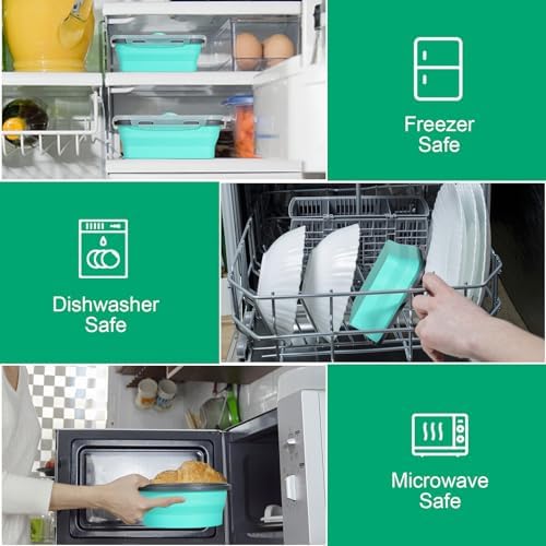 Sudaya 16 Pack Collapsible Food Storage Containers With Lids, Collapsible Storage Containers Sets Silicone Collapsible Bowls For Camping, RV Accessories, Travel Trailer Must