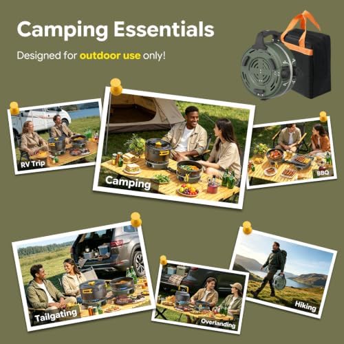 2 Burner Propane Camping Stove, 20000 BTU Camp Stove