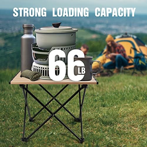 VILLEY Portable Camping Side Table, Ultralight Aluminum Folding Beach Table