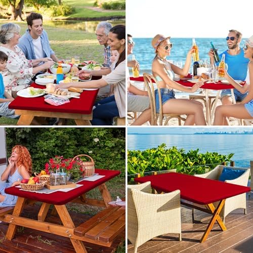 homing Rectangle Table Cloth Cover 6 Foot Red Elastic Fitted Tablecloth
