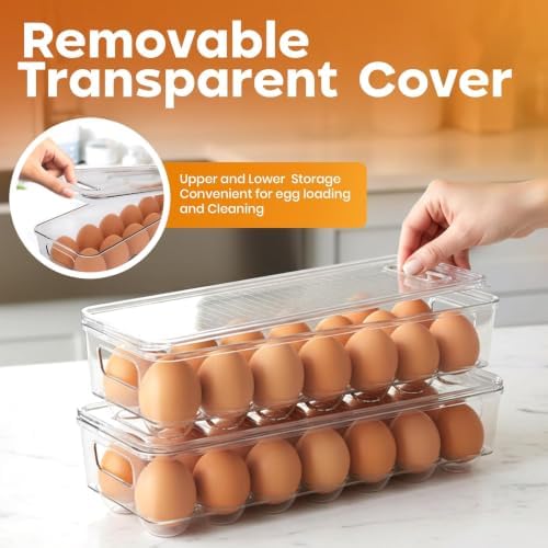 Utopia Home Egg Holder for Fridge, Stackable Egg Container, 1 Pack, Clear