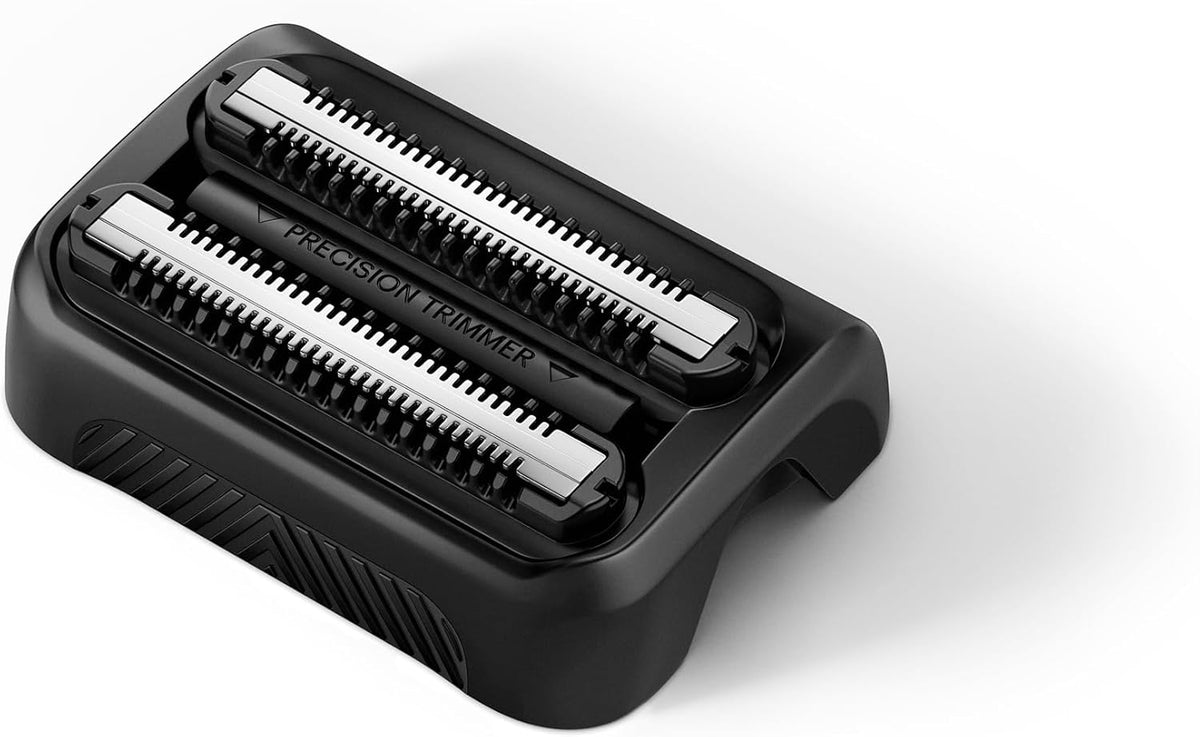 MANSCAPED® The Chairman™ PRO Men’s Replacement Stubble Trimmer Blade - SkinSafe® Stainless Steel Trimmer Blade for Face Shaver, with 2 Length-Setting Combs, Magnetic Blade Head Attachment (1-Pack)