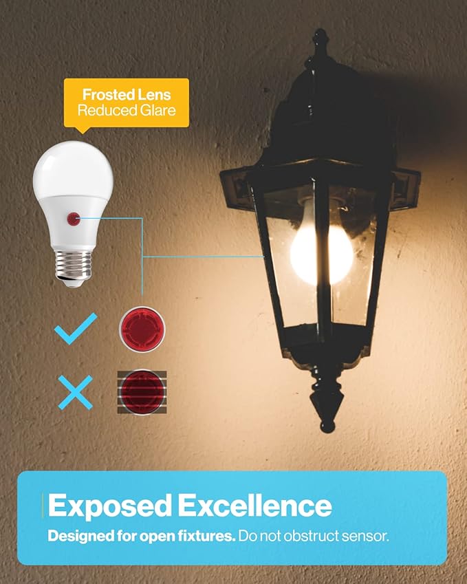 Sunco 28 Pack Dusk to Dawn LED Outdoor Light Bulb A19, Photocell Automatic for Exterior Lighting, 800 LM, 9W (60W Eqv.), 3000K Warm White, Auto On/Off Sensor, IP65 Rated UL