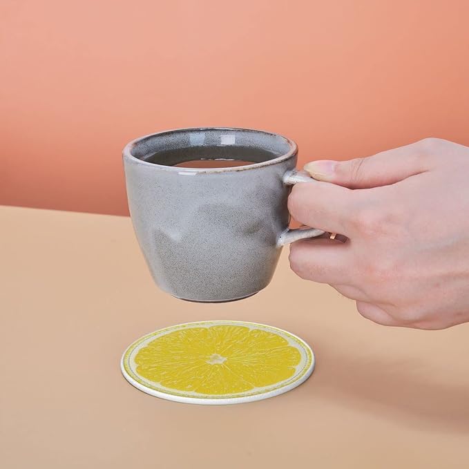 6 Pack Yellow Lemon Coaster for Drinks