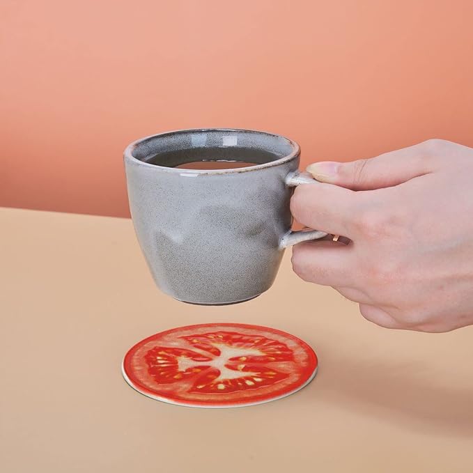 6 Pack Tomato Slice Coaster for Drinks