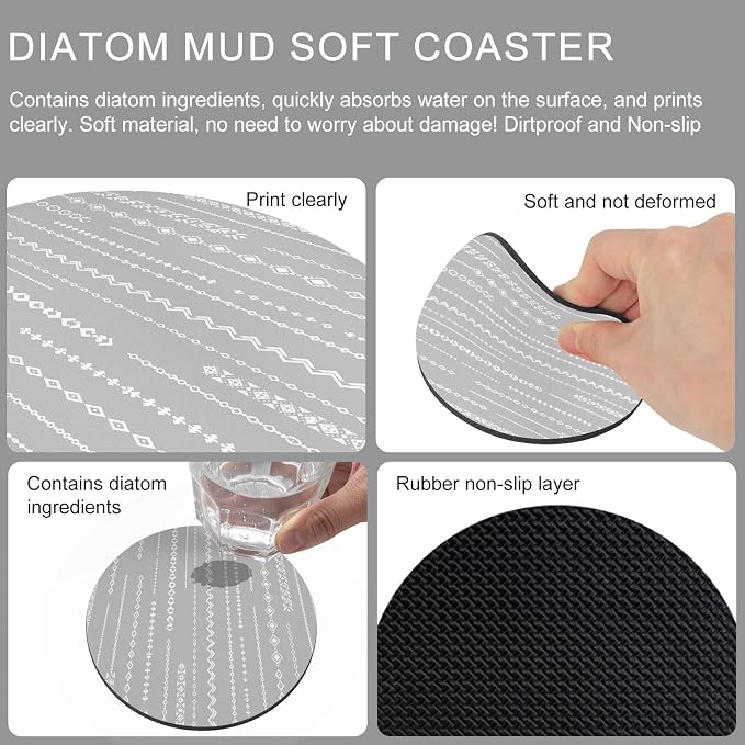 Modern Minimalist Art Coasters Set of 2, Absorbent Coasters