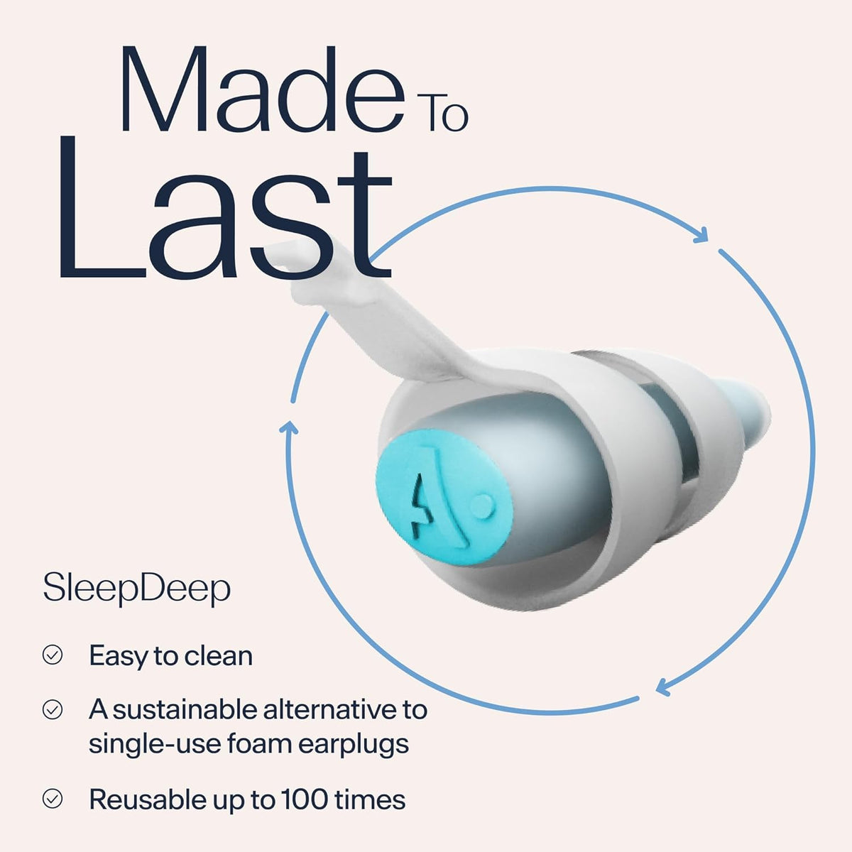 Alpine SleepDeep Mini - Soft Ear Plugs for Sleeping and Concentration - New 3D Oval Shape and Noise Reducing Gel for Better Attenuation - 27dB - Ideal for Side Sleeper - 1-Pair Reusable: S