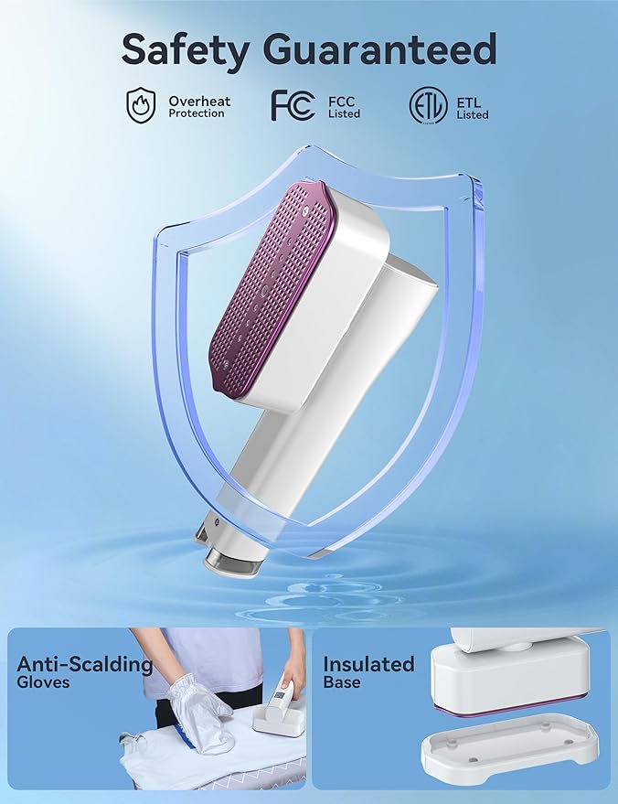 Steamer for Clothes,Sundu Portable Handheld Garment Steamer,15s Fast Heat-up,100ml Water Tank,20 Minutes of Continuous Ironing Removes Wrinkle for Home,Office and Travel-Porcelain White-F