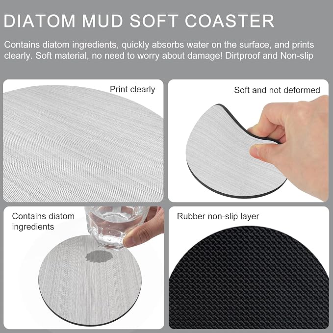 Gray Thin Lines Coasters Set of 2, Absorbent Coasters