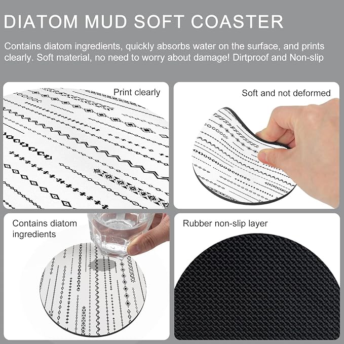 Modern Abstract Coasters Set of 2, Absorbent Coasters