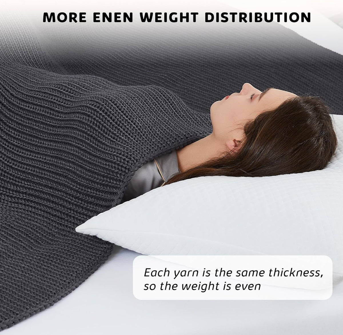 L'AGRATY Knitted Weighted Blanket - 60"x80" 20lbs Cooling Chunky Knit Heavy Blanket for Adults Braided Crochet Throw Thick Cable Yarn Knit Decorative No Beads Evenly Weighted Machine Washable