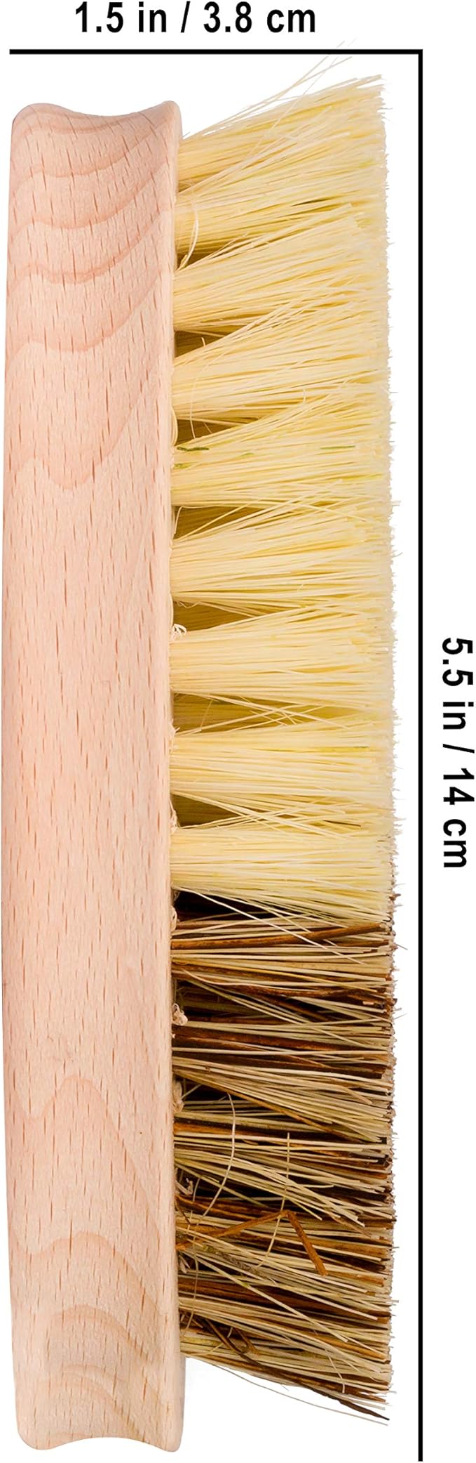 REDECKER Hard and Soft Side Vegetable Brush, Set of 2, Beechwood Handle, 2 Different Bristle Strengths for Cleaning Delicate Vegetables, 5-1/4-inches - Wooden Vegetable Brush, Made in Germany