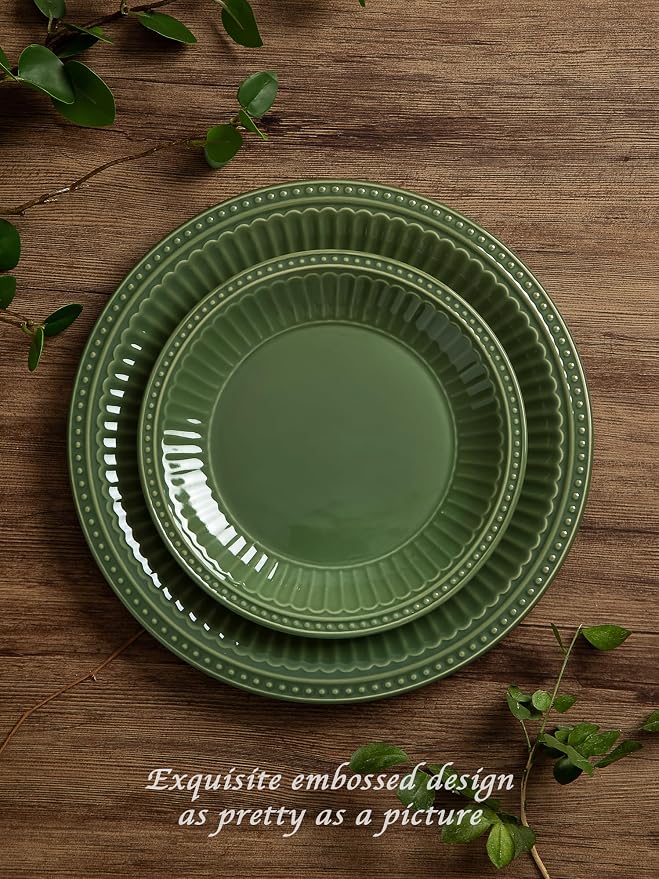 Famiware Ceramic Plates and Bowls Sets, Handmade Dishes Dinnerware