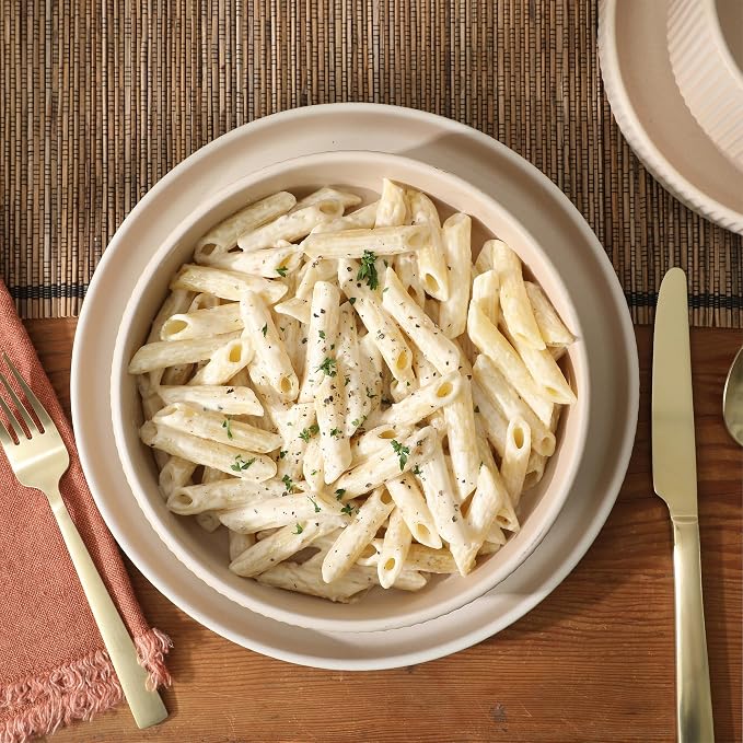 Gibson Elite Deerfield 16-Piece Stoneware Dinnerware Set – Cream White Reactive