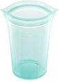 Zip Top Reusable Food Storage Bags | Medium Cup [Teal] | Silicone Meal Prep Container | Microwave, Dishwasher and Freezer Safe | Made in the USA