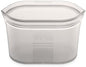 Zip Top Reusable Food Storage Bags | Small Dish [Gray] | Silicone Meal Prep Container | Microwave, Dishwasher and Freezer Safe | Made in the USA