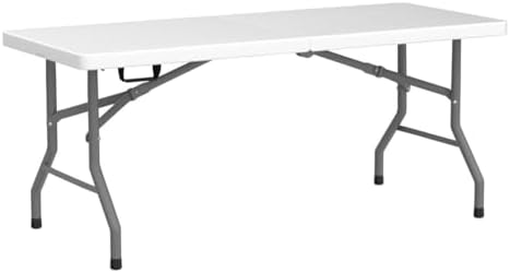 FDW | 6FT Folding Table | White | Portable Plastic Table