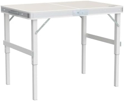 VINGLI 3FT Small Camping Folding Table Adjustable Height Aluminum Folding Table for Picnic Party BBQ, Plastic RV Suitcase Table Portable Lightweight Fold Up Utility Outdoor Tables