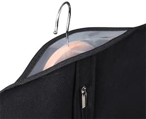 KEEGH Garment Bags for Hanging Clothes 60" (Set of 10) Dress Bags for Gowns Long Dress Bags for Closet Storage with Zipper and Eye-Hole for Folding for Suit Coats Dresses, Black
