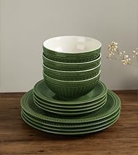 Famiware Ceramic Plates and Bowls Sets, Handmade Dishes Dinnerware