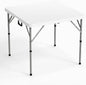 VINGLI 34" Fold in Half Square Table, Bi-Folding Commercial Portable Plastic Dining Table for Kitchen Outdoor Party Wedding Event, White
