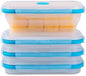 Collapsible Food Storage Containers with Airtight Lid & Vent, 27oz, Kitchen Stacking Silicone Collapsible Meal Prep Container Set for Leftover, Microwave Freezer Dishwasher Safe, Translucent, Set of 4