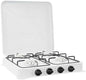 4-Burner Natural Gas Stove, Portable Camping Stove with Pressure-reducing Valve & Wind Guards for RV, Apartment, Outdoor Cooking, Dual Fuel Stove with LPG & NG Compatibility - White