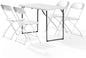 4FT Folding Table with 4 Pack Folding Chair, Foldable Picnic Table with Adjustable Height and Plastic Foldable Chairs for Weddings, Camping, RV Travel, Parties, BBQs, and Indoor Use, White