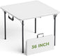 Folding Table, 36 Inch Square Foldable Card Table with Carrying Handle, Heavy Duty Fold-in-Half Portable Table No Assembly, Ideal for Picnic, Camping, RV Travel, Parties, BBQs, Crafting and Indoor Use
