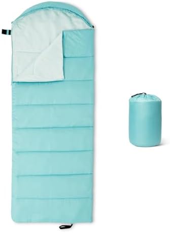 Amazon Basics Sleeping Bags for Adults, Camping Essentials, 3 Season Warm & Cool Weather