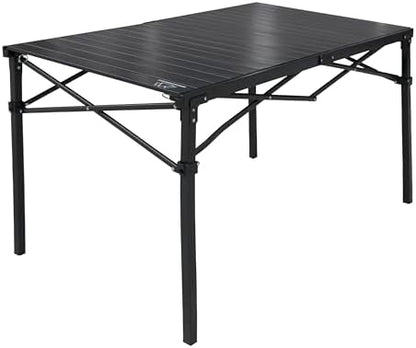 MOUNTAIN SUMMIT GEAR Heavy-Duty Roll-Top Table for Camping (Large) - Portable Aluminum-Top Folding Table with Steel Frame by Caddis Sports