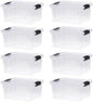 Superio 6.6 Quart Clear Plastic Storage Boxes with Lids, Stackable Organizer Containers, BPA-Free Storage Bins for Home, Office, School & Dorm, 8 Pack
