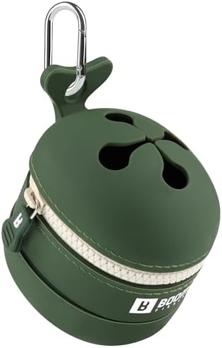 Booms Fishing Portable Trash Pouch: Silicone Expandable & Collapsible Fishing Line Waste Cantainer - Eco-Friendly Reusable Garbage Holder for Fishing, Hiking, Camping & Outdoor Activities - ST2 Green