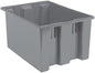 Akro-Mils 35230 Nest and Stack Plastic Storage Container and Distribution Tote, (23-1/2-Inch L x 19-1/2-Inch W x 13-Inch H), Gray, (3-Pack)
