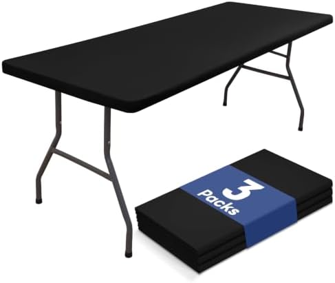 homing Rectangle Table Cloth Cover 6 Foot Black Elastic Fitted Tablecloth