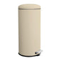 8-Gallon Trash Can, 30 Liter Stainless Steel Garbage Can, Round Trash Can with Lid, Slim Garbage can Featuring a Removable Inner Liner (Cream, 30L-Round)