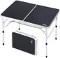 Sportneer Folding Table: Adjustable Height Camping Essentials 35.4" L x 23.6" W 2 Height with Mesh Layer - Compact & Portable Small Folding Table for Outdoor Camp Garden Picnic BBQ Dining Cooking