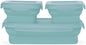 Drip EZ Secondz Collapsible Food Storage Containers (set of 3) - Meal Prep, Leftovers, Lunch, Camping, Hiking - Dishwasher & Microwave Safe - BPA-free Silicone - Locking Lids - Ice Blue