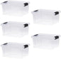 Superio 6.6 Quart Clear Plastic Storage Boxes with Lids, Stackable Organizer Containers, BPA-Free Storage Bins for Home, Office, School & Dorm, 5 Pack
