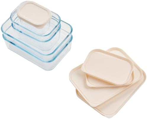 Glass Food Storage Containers with Lids - 22 Piece - 10.5 oz, 17.6 oz, 25.4 oz & 57.5 oz Sets Glass with BPA-Free Leak Resistant Stackable Lids - Microwave, Oven & Dishwasher Safe - Vanilla Mist