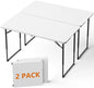 2 Pack 4 FT Folding Table with Adjustable Height, Heavy Duty Fold in Half Utility Table, Portable Plastic Picnic Table, No Assembly Card Table for Camping, BBQ, Party, RV Travel