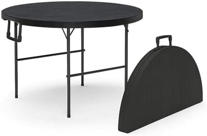 2 PACK of 3.5 Feet Circular Round Foldable Table with Built in Handle & Steel Legs | Heavy Duty Portable | Perfect for Party, Dining, Wedding, Events, Picnic Indoor, Outdoor, Camping, Utility
